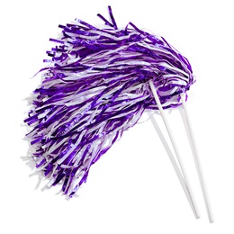 Purple/White Metallic Textured Poms - 10/pkg