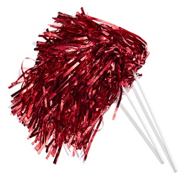 Red Metallic Textured Poms - 10/pkg