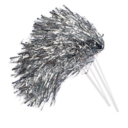 Silver Metallic Textured Poms - 10/pkg