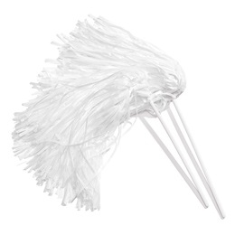 White Metallic Textured Poms - 10/pkg