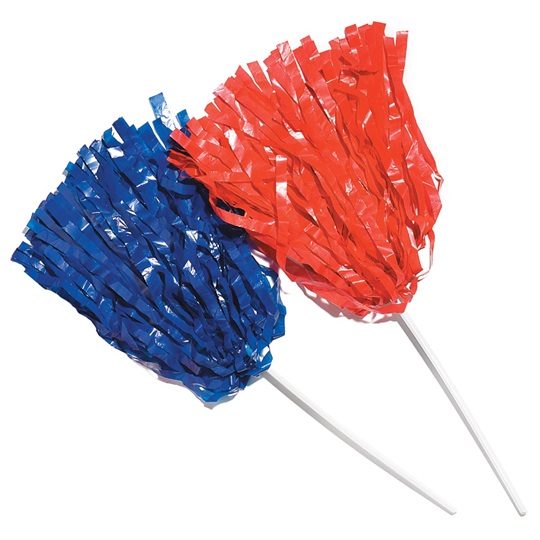 Wide Strand Pom-Poms with Stick Handle - Solid Color | It's