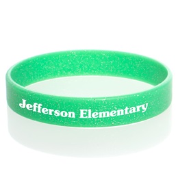 Custom Glitter Wristband - Green