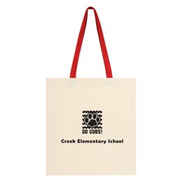 Colored Handles Canvas Tote Bag