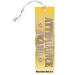 Custom Bookmark - Gold Star Attendance Award
