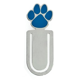 Paw Clip Bookmark - Silver/Blue