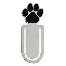 Paw Clip Bookmark - Silver/Black