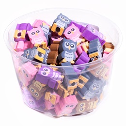 Pencil Top Erasers - Owls, 108/pkg