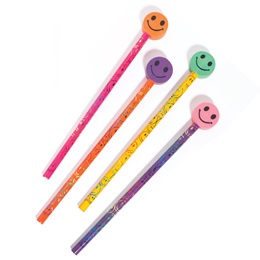 Pencil/Eraser Combo Tub - Smiley Faces