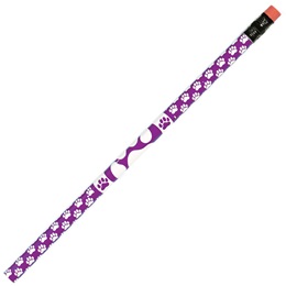 Paw Print Pencil - White/Purple