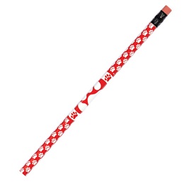 Paw Print Pencil - White/Red