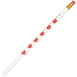 Paw Print Pencil - Red/White