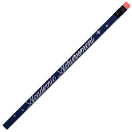 Academic Achievement Pencil - Blue With Silver Stars