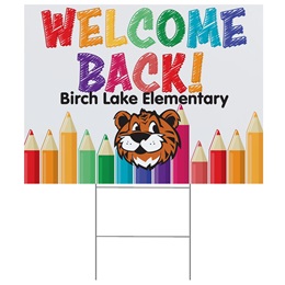 Colored Pencils Welcome Back Single/Double Sided Custom Yard Signs