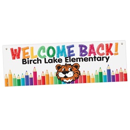 Colored Pencils Welcome Back Horizontal Indoor/Outdoor Custom Banners