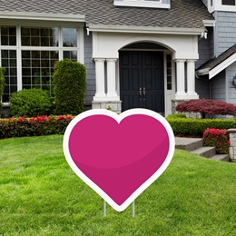 Hot Pink Heart Yard Sign