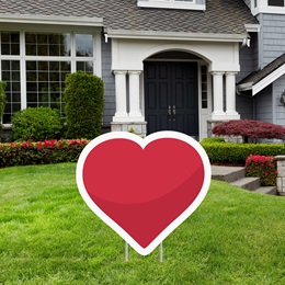 Red Heart Yard Sign