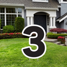 Black and White Yard Signs - Number Three