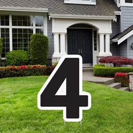 Black and White Yard Signs - Number Four