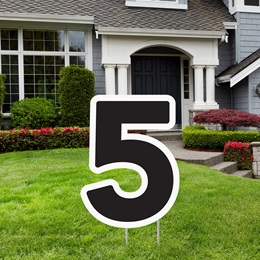 Black and White Yard Signs - Number Five