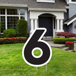 Black and White Number Six Yard Signs