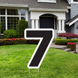 Black and White Number Seven Yard Signs