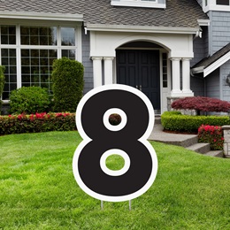 Black and White Number Eight Yard Signs