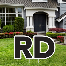 Black RD Symbol Yard Signs
