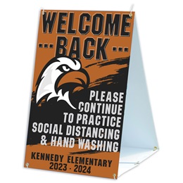 Custom Sandwich Board Sign - Welcome Back/Social Distancing