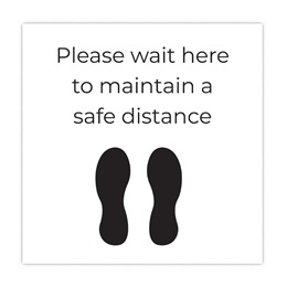 Floor Decal - Please Wait Here to Maintain a Safe Distance
