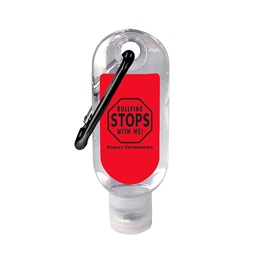 Small Full-color Hand Sanitizer Bottle With Carabiner Clip
