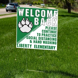 Square Custom Yard Sign - Welcome Back Mascot