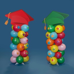 Grad Hat Balloon Columns Decorating Kit (set of 2)