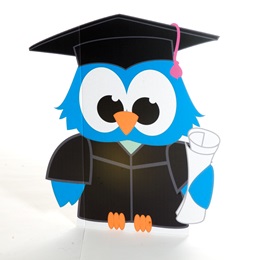 Blue Graduation Owl Prop Kit