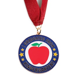 Stock Medallion - I Graduated from Kindergarten Apple