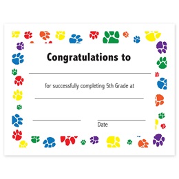 5th Grade Completion Certificate