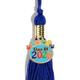 Graduation Tassel With "Class of.." Handprints Charm