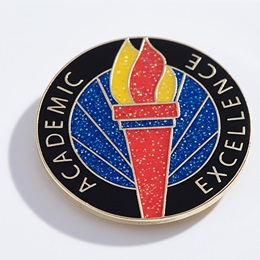Academic Excellence Award Pin - Glitter Torch