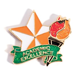 Academic Excellence Award Pin - Glitter Torch