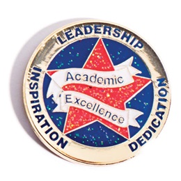 Academic Excellence Award Pin - Red Glitter Star