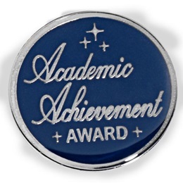 Blue and Silver Academic Achievement Award Pin