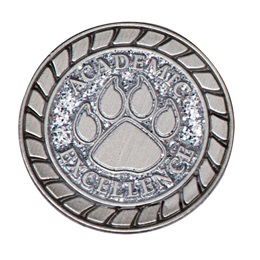 Academic Excellence Award Pin - Silver Glitter Paw