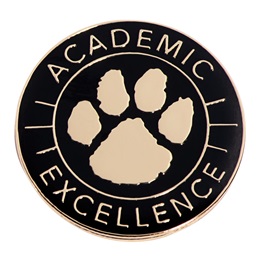 Academic Excellence Award Pin - Black and Gold Paw