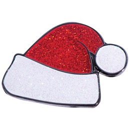 Santa Hat Glitter Lapel Pin