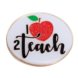 Teacher Award Pin - I Heart 2 Teach