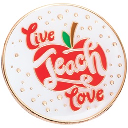Teacher Award Pin - Live, Teach, Love