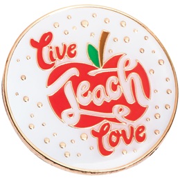 Teacher Award Pin - Live, Teach, Love