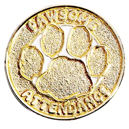 Attendance Award Pin - Pawsome Attendance