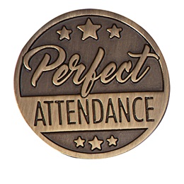 Attendance Award Pin - Brushed Metal Stars