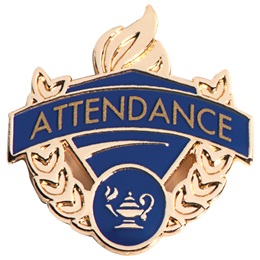 Attendance Award Pin - Blue/Gold