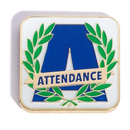 Attendance Award Pin - Laurel Leaves/Large A